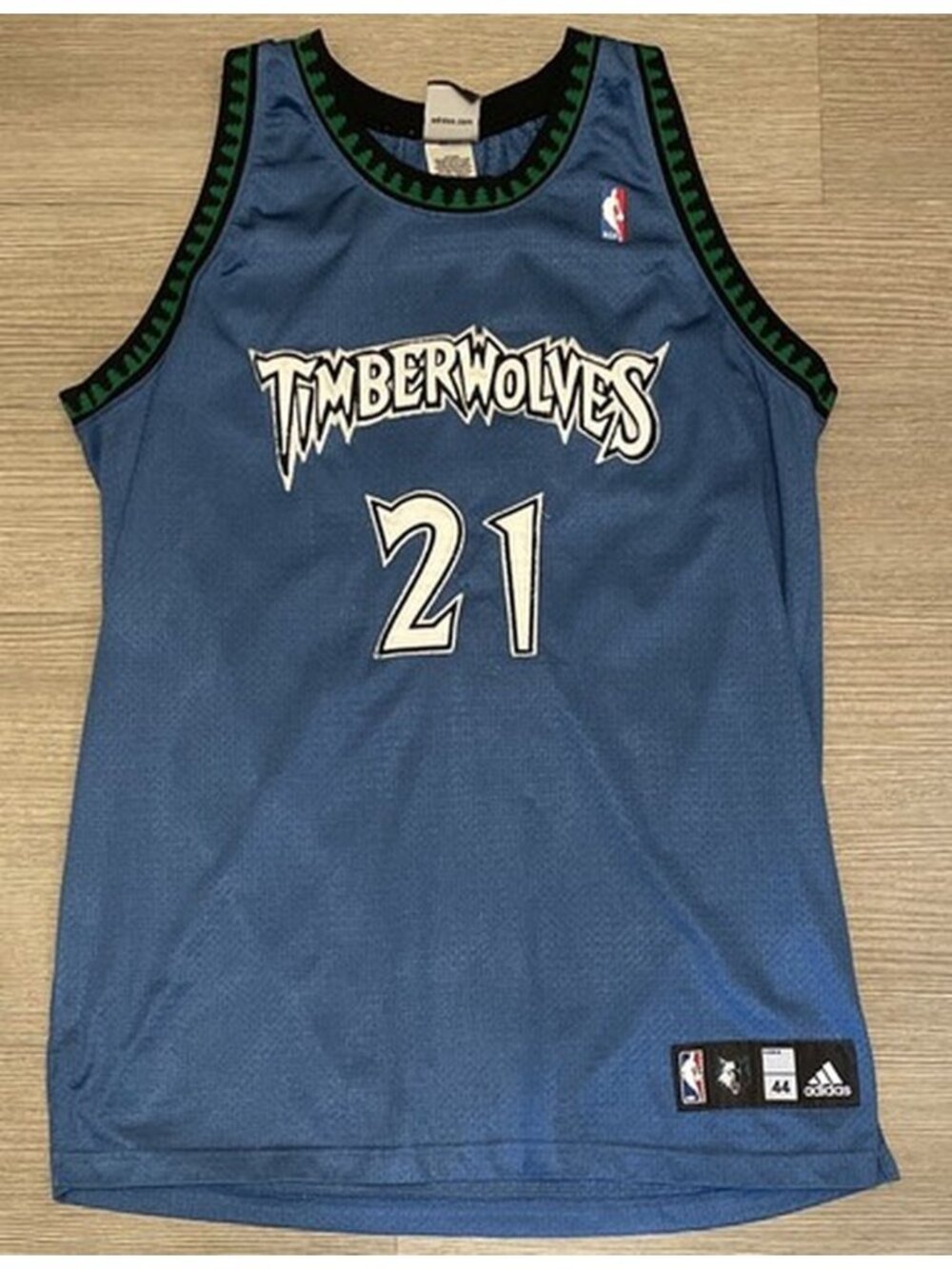 Rare Authentic Kevin Garnett Vintage Adidas Timberwolves Jersey Size 44 L XL Men